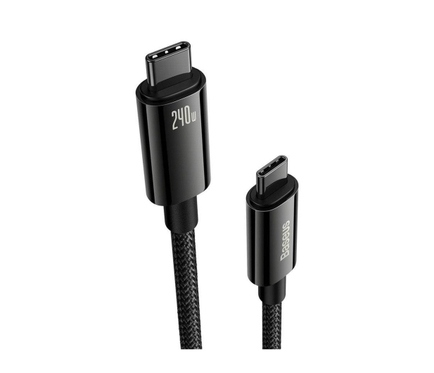 Baseus Kabel CAWJ040101 USB-C - USB-C 240W 480Mb/s 2m czarno-szary - 1502047 - zdjęcie 2
